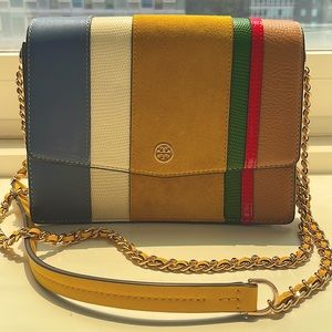 Tory Burch Robinson Colorful Balloon Stripe Convertible Shoulder Bag